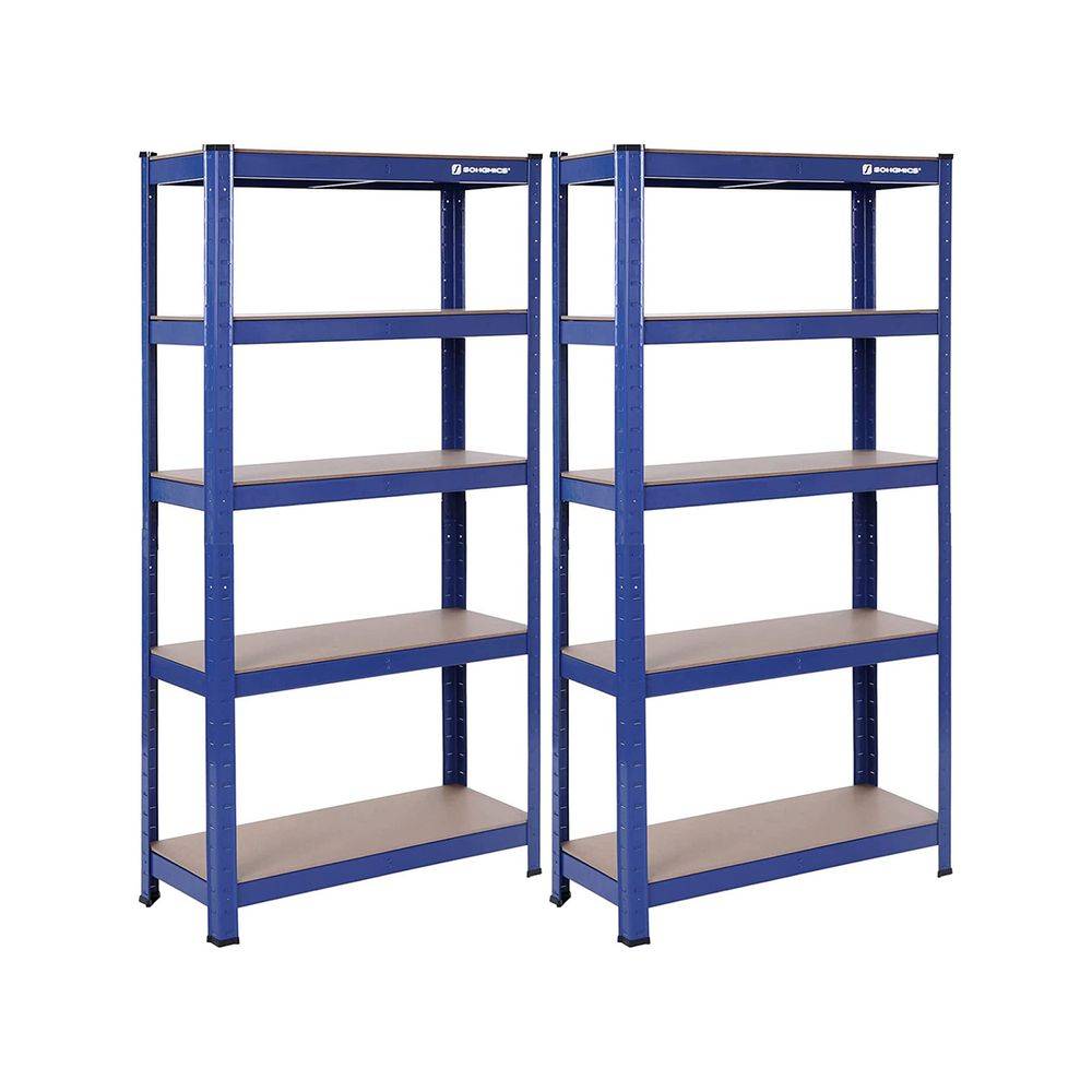 Songmics SONGMICS 2er Set Schwerlast-Regal 150 cm hoch blau Weihnachtsangebot