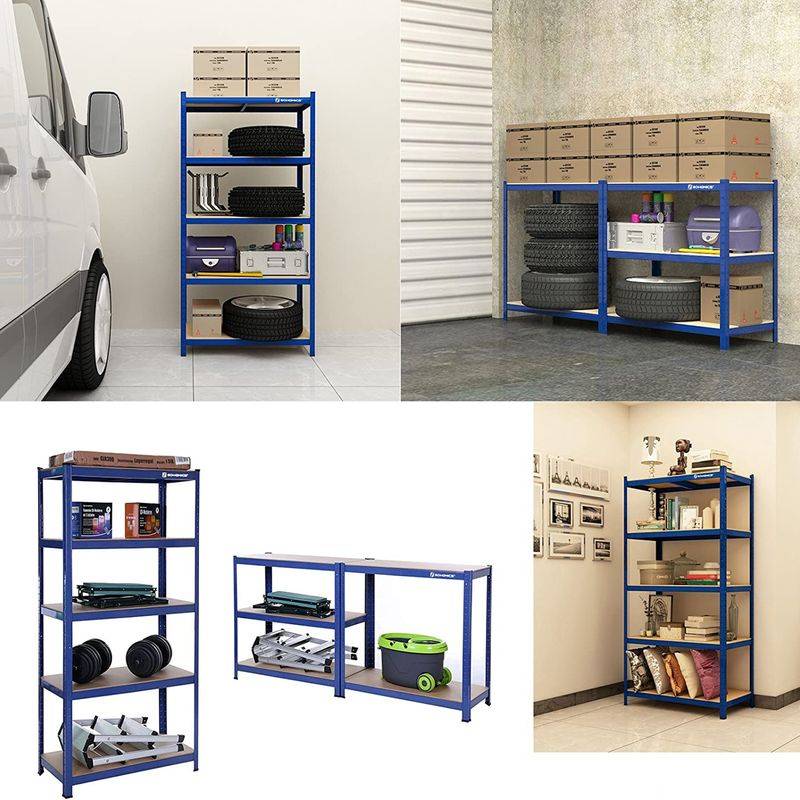 Songmics SONGMICS 2er Set Schwerlast-Regal 150 cm hoch blau Weihnachtsangebot