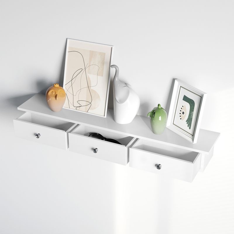 Songmics SONGMICS Wandregal mit Schubladen Weiß Zeitlich begrenztes Angebot