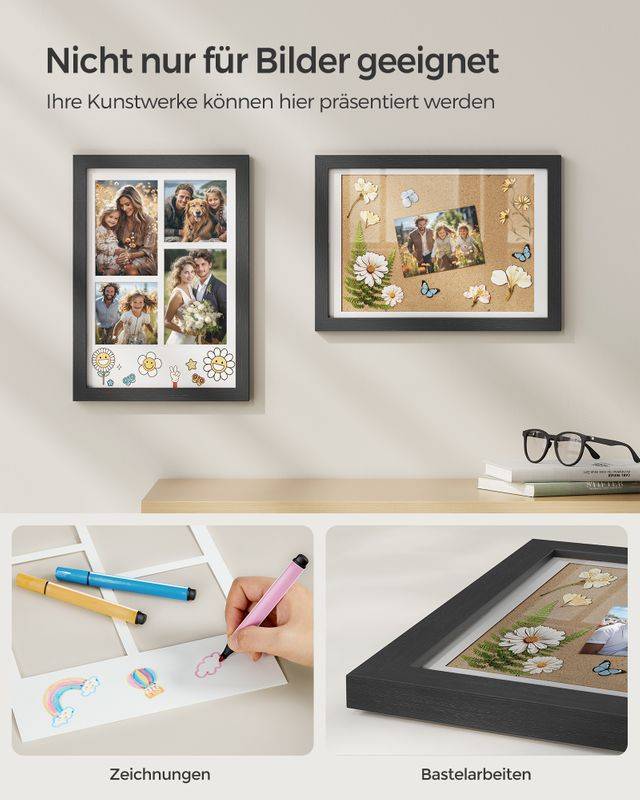 Songmics SONGMICS Bilderrahmen A4 für mehere Bilder eschenschwarz VIP-Rabatte