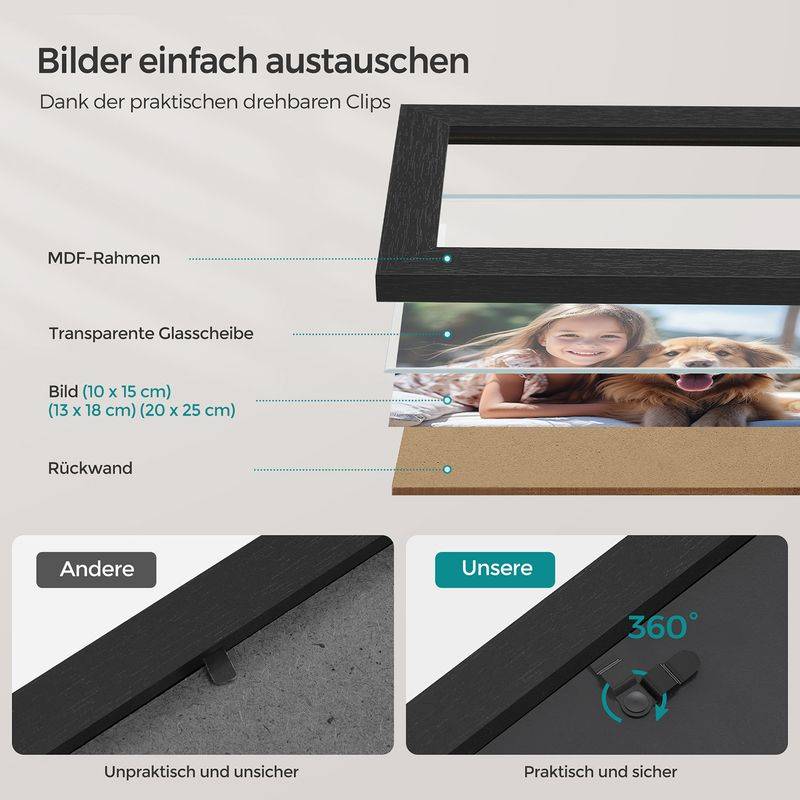 Songmics SONGMICS Bilderrahmen mit spurenlosen Wandhaken Tiefpreis