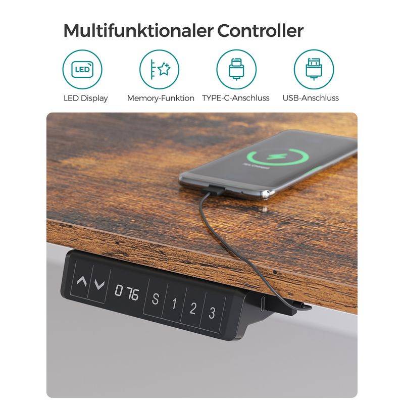 Songmics SONGMICS Höhenverstellbarer Schreibtisch mit 3 Voreinstellungen Bis zu 50% Rabatt