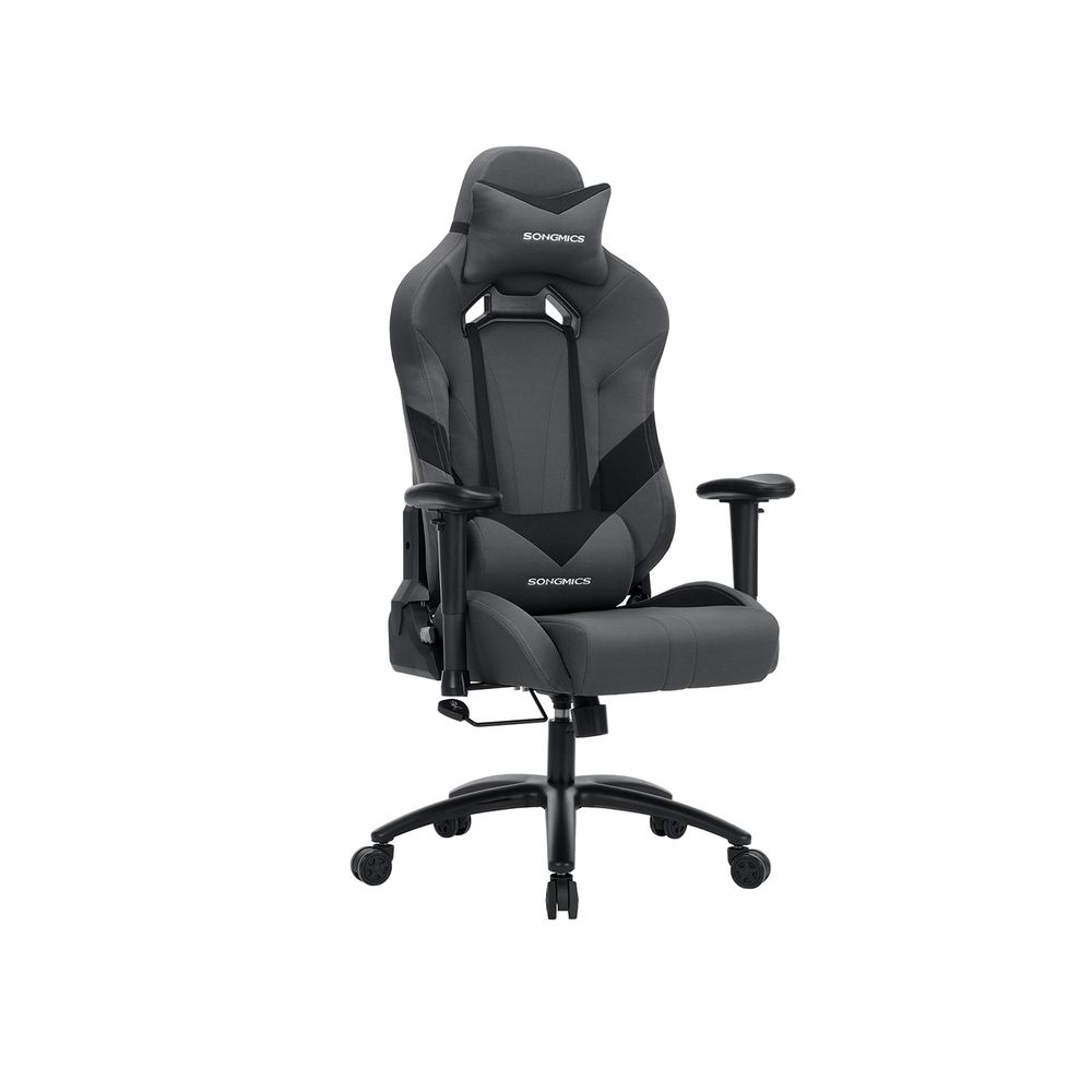 Songmics SONGMICS Gamingstuhl mit Lendenkissen Grau zollfrei