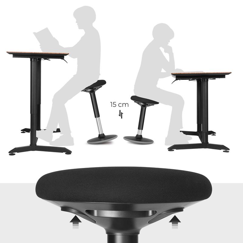 Songmics SONGMICS Arbeitshocker 50-65 cm Schwarz Versandkostenfrei