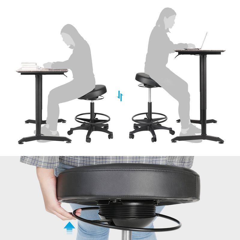 Songmics SONGMICS Bürohocker 59,5-81 cm schwarz Großer Ausverkauf