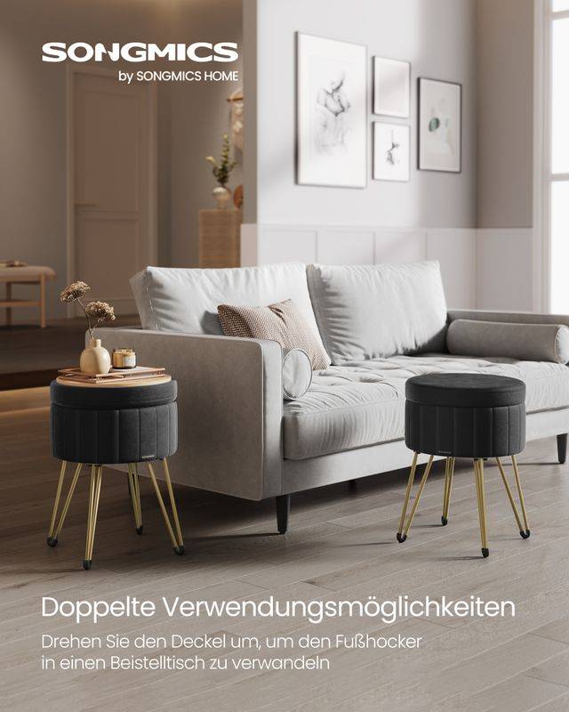 Songmics SONGMICS Sitzhocker mit Stauraum und 4 Metallbeinen tintenschwarz Online Shopping