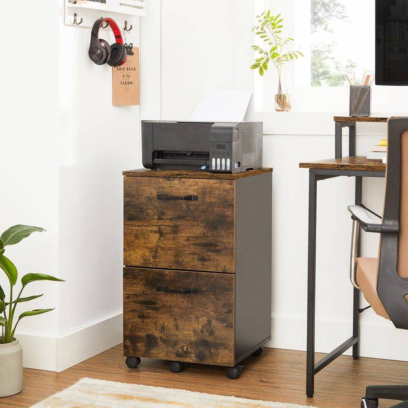 Songmics VASAGLE Rollcontainer vintagebraun-schwarz Neueste Mode