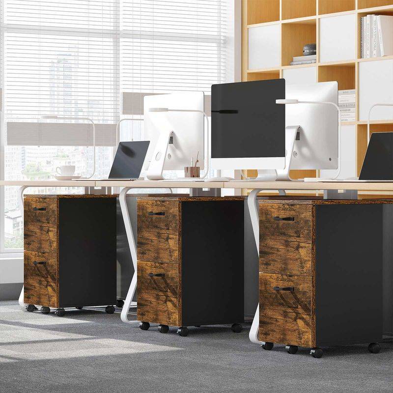 Songmics VASAGLE Rollcontainer vintagebraun-schwarz Neueste Mode