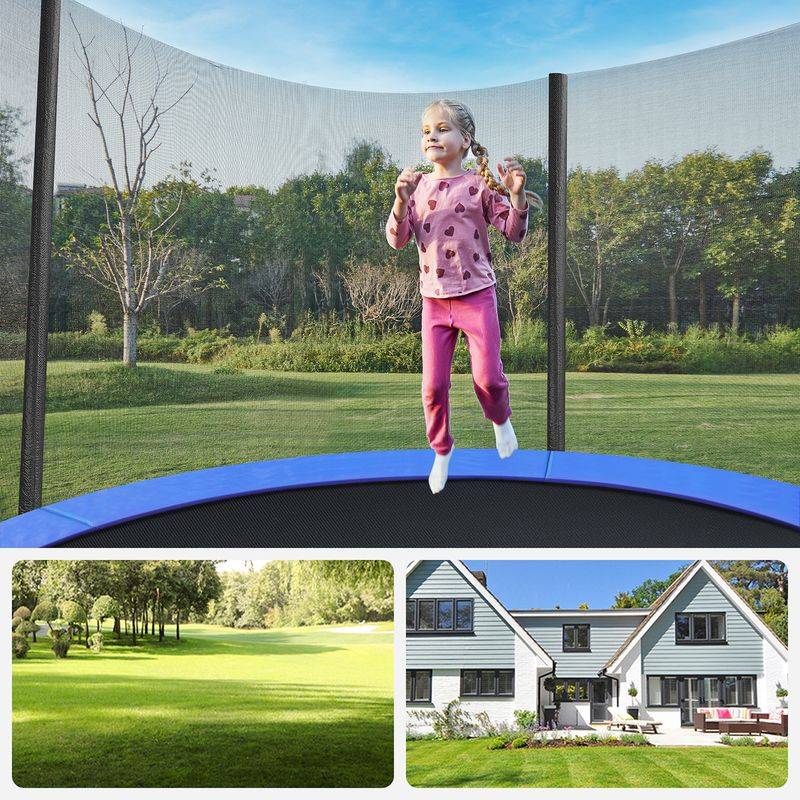 Songmics SONGMICS Trampolin Ø 183 cm Schwarz-Blau Sonderangebote