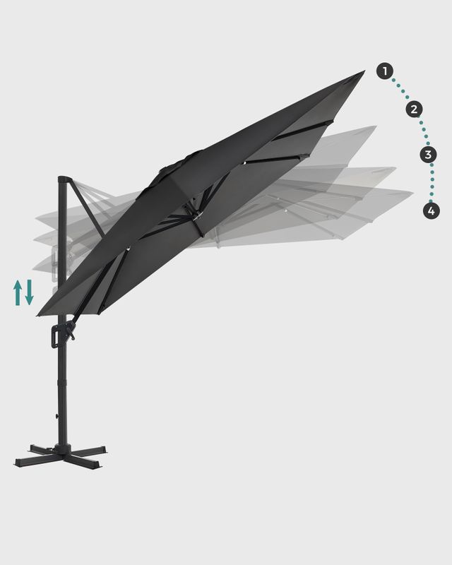 Songmics SONGMICS 360° drehbarer Sonnenschirm mit Kurbel und Ständer Kostenloser Versand international