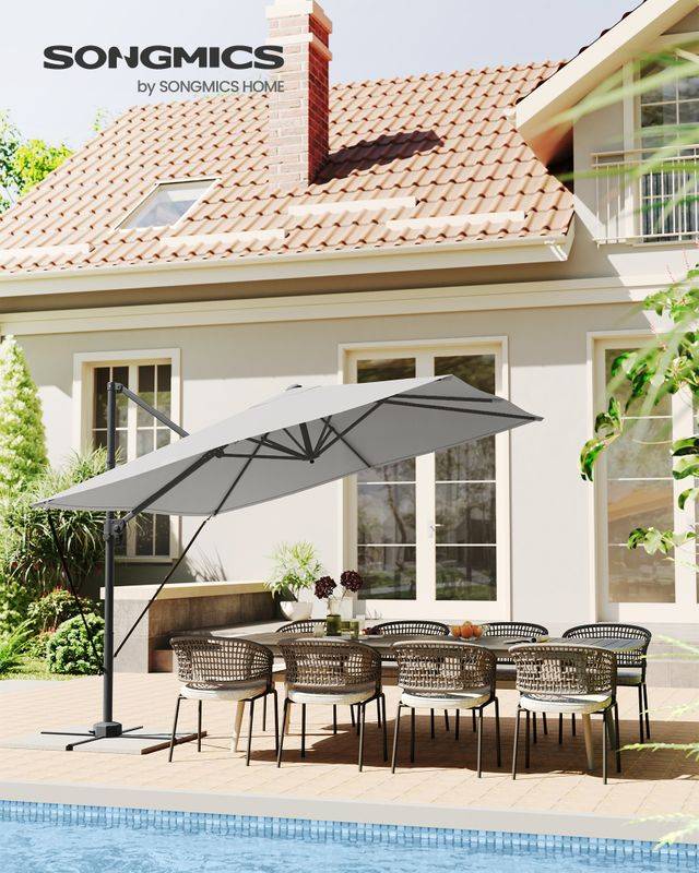 Songmics SONGMICS Sonnenschirm mit Kurbel und Kreuzfuß 50% Rabatt für begrenzte Zeit