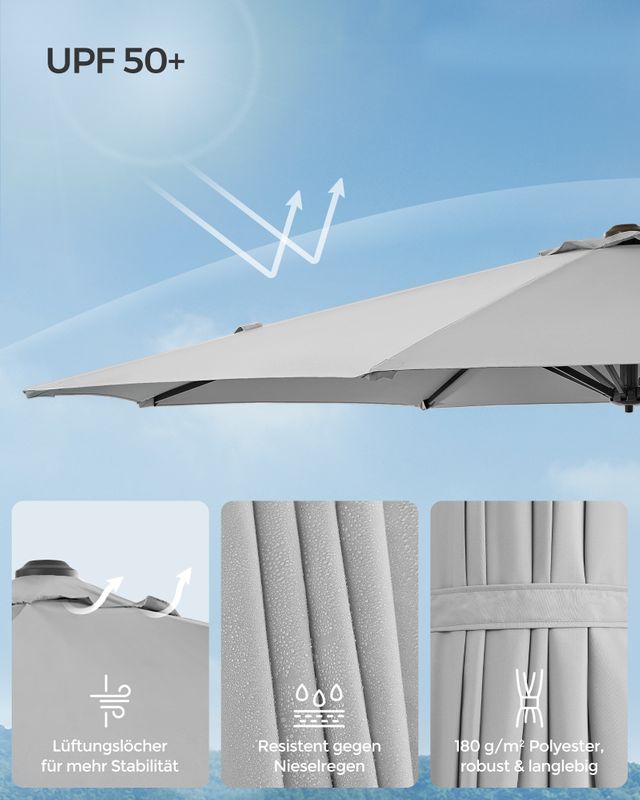 Songmics SONGMICS Ampelschirm UPF 50+ mit Kurbel und Kreuzfuß Rabatte dieses Monats