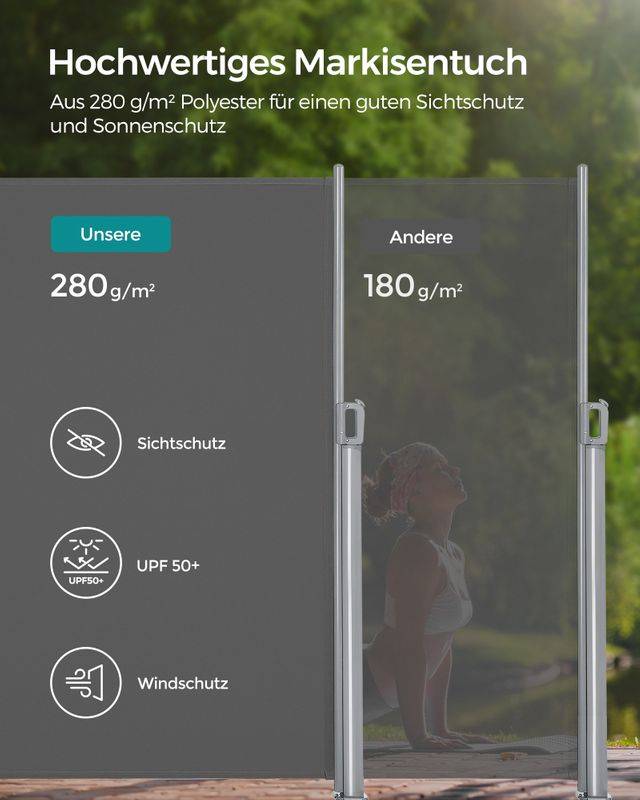 Songmics SONGMICS Seitenmarkise für Balkon und Terrasse Auslauf
