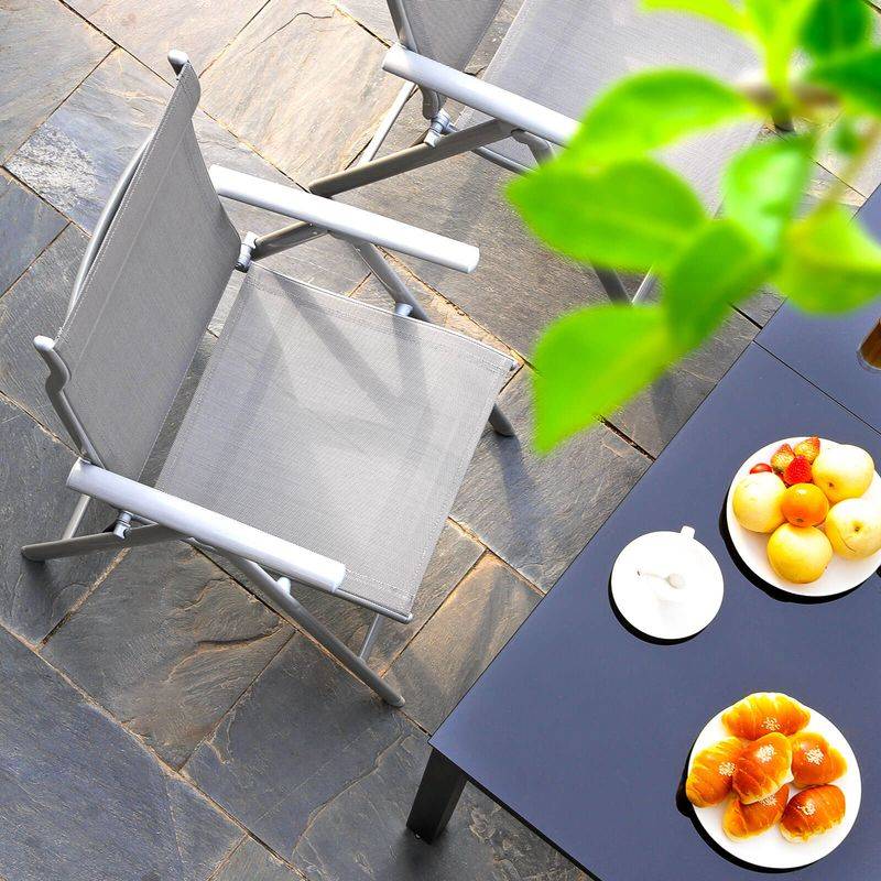 Songmics SONGMICS 4er-Set Gartenstühle mit robustem Aluminiumgestell Flash Sale