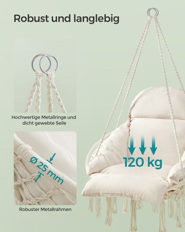 Songmics SONGMICS Hängestuhl für Garten mit dickem Kissen Zeitlich begrenztes Angebot