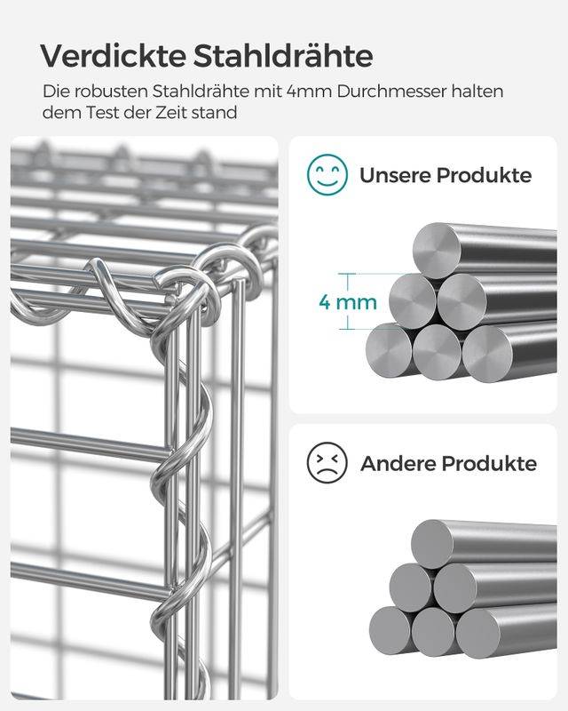 Songmics SONGMICS Gabionenkörbe verzinkt mit 5 x 10 cm Maschenweite Räumungsverkauf