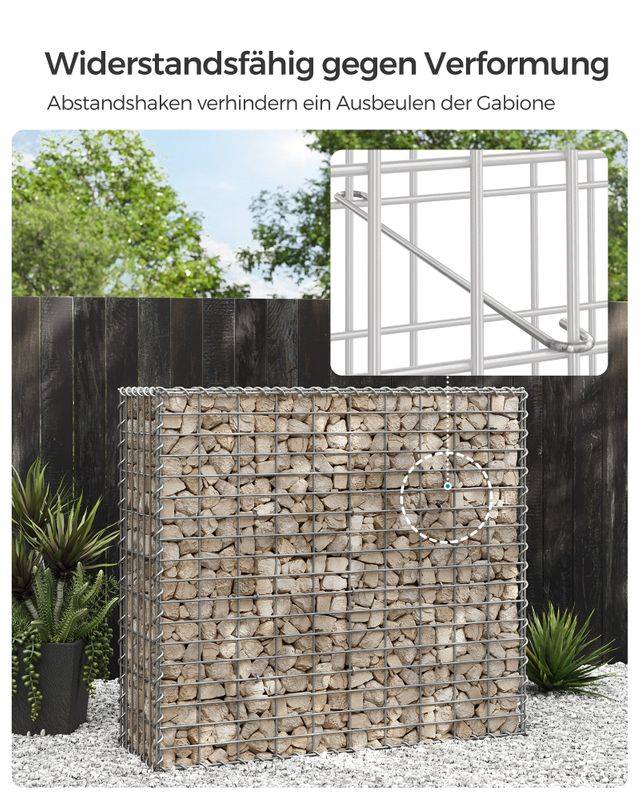 Songmics SONGMICS Gabionenkörbe verzinkt mit 5 x 10 cm Maschenweite Räumungsverkauf