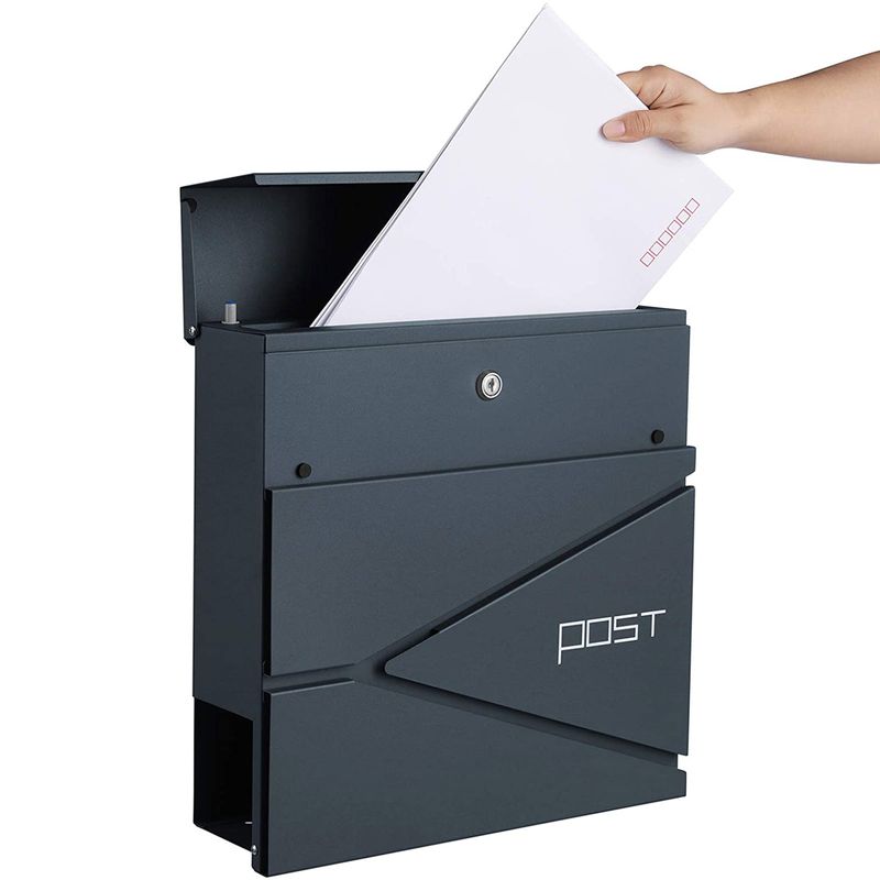 Songmics SONGMICS Abschließbarer Wandbriefkasten Anthrazit Wochenangebot