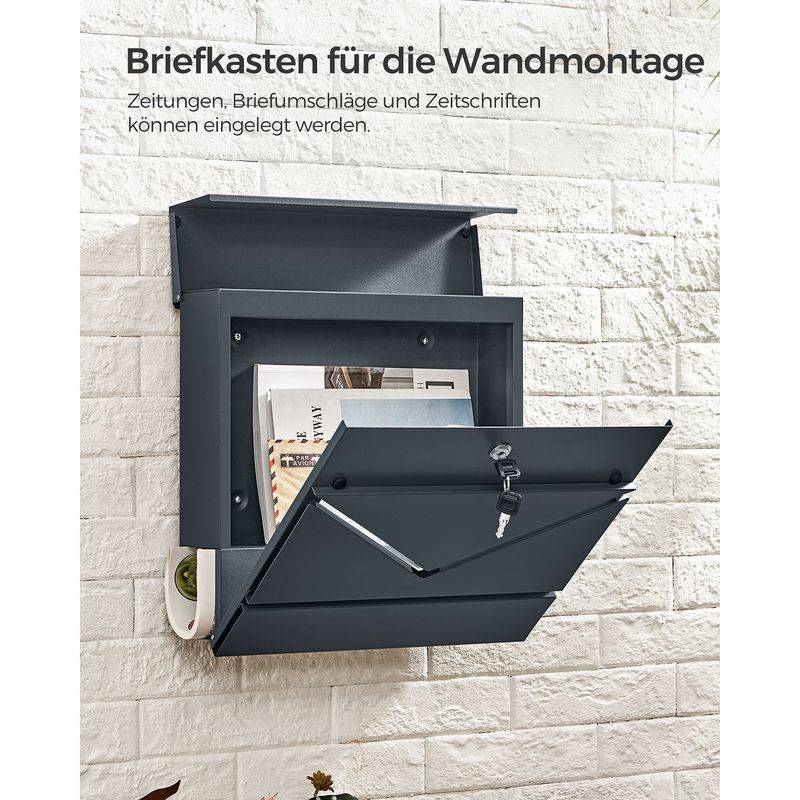Songmics SONGMICS Briefkasten mit Zeitungsfach Kostenlose Rückgabe