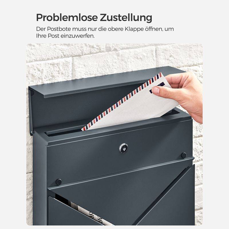 Songmics SONGMICS Briefkasten mit Zeitungsfach Kostenlose Rückgabe