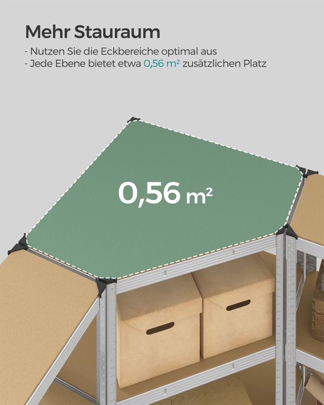 Songmics SONGMICS Eckregal-Set mit 5 Ebenen bis 2625 kg belastbar Riesige Rabatte