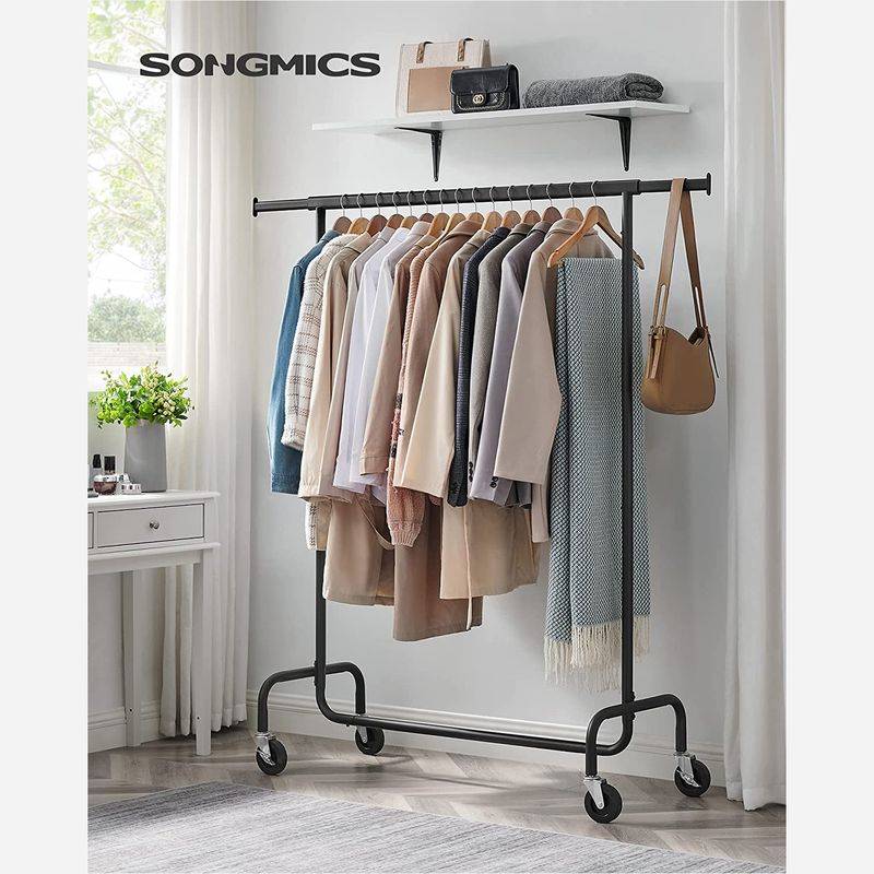 Songmics SONGMICS Ausziehbarer Kleiderständer auf Rollen Lagerräumung