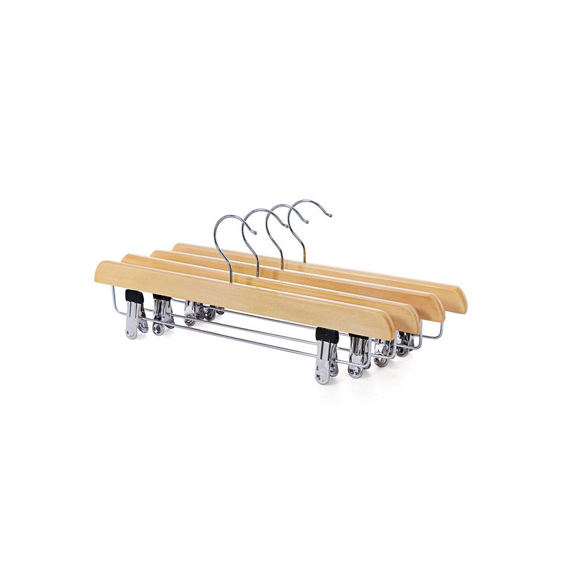 Songmics SONGMICS Kleiderbügel aus Schima-Holz mit verstellbaren Clips Saisonale Angebote