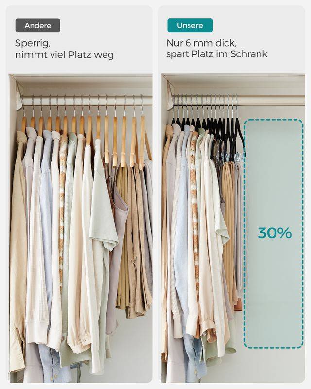 Songmics SONGMICS Kleiderbügel aus Samt mit verstellbaren Clips Kauf eins, bekomm eins gratis