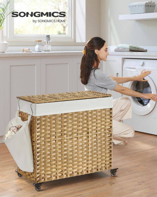 Songmics SONGMICS 140 L handgeflochtener Wäschekorb aus Polyrattan Speichern exportieren