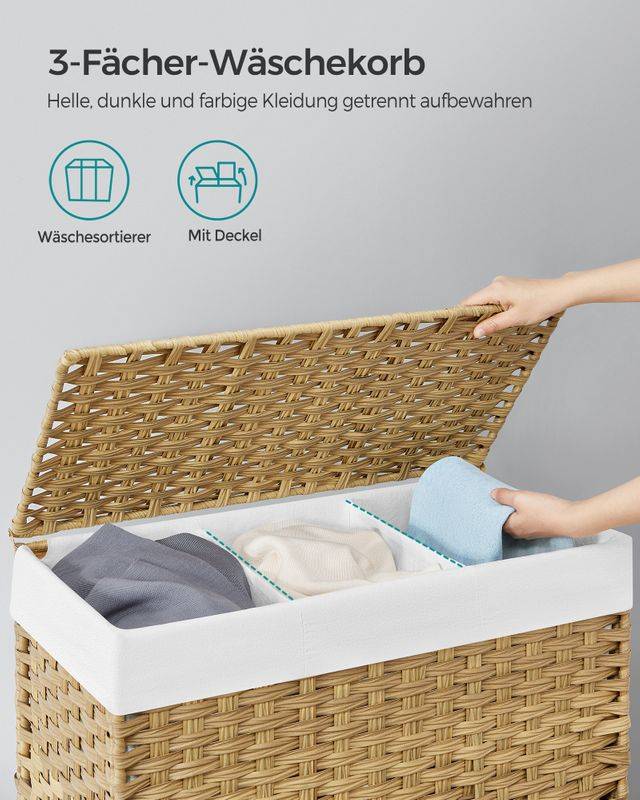 Songmics SONGMICS 140 L handgeflochtener Wäschekorb aus Polyrattan Speichern exportieren