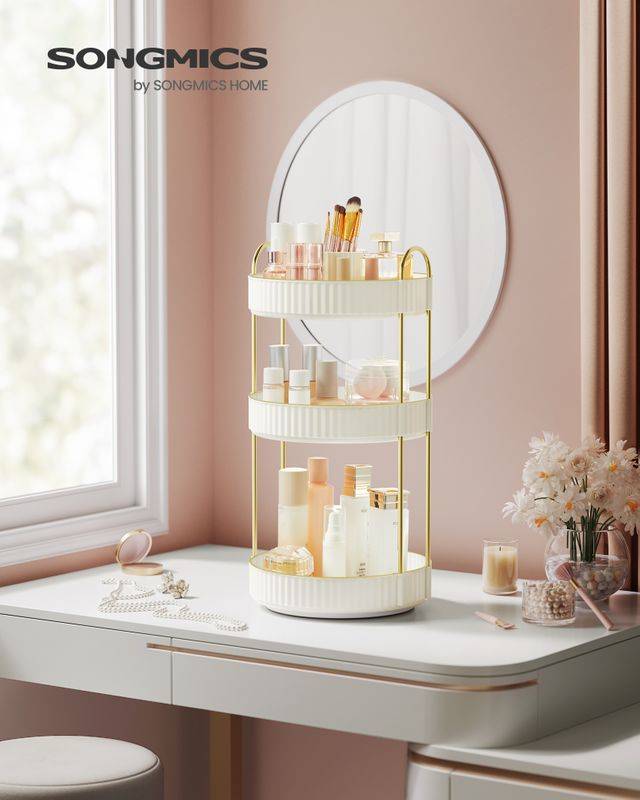 Songmics SONGMICS Make-up Organizer drehbar Geschenkidee wolkenweiß Vatertagsangebot