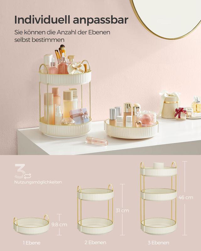 Songmics SONGMICS Make-up Organizer drehbar Geschenkidee wolkenweiß Vatertagsangebot