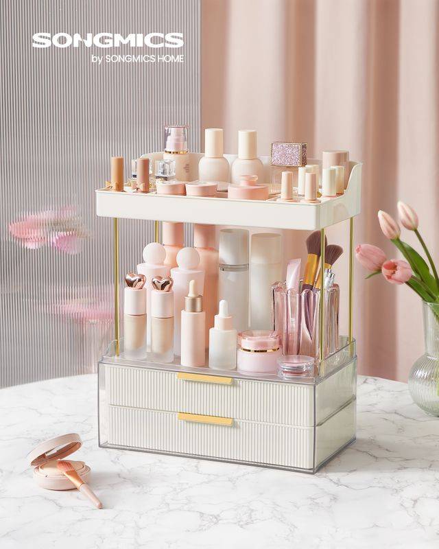 Songmics SONGMICS Make-up Organizer 4 Ebenen 20 x 32 x 39,1 cm, wolkenweiß Jubiläumsangebot