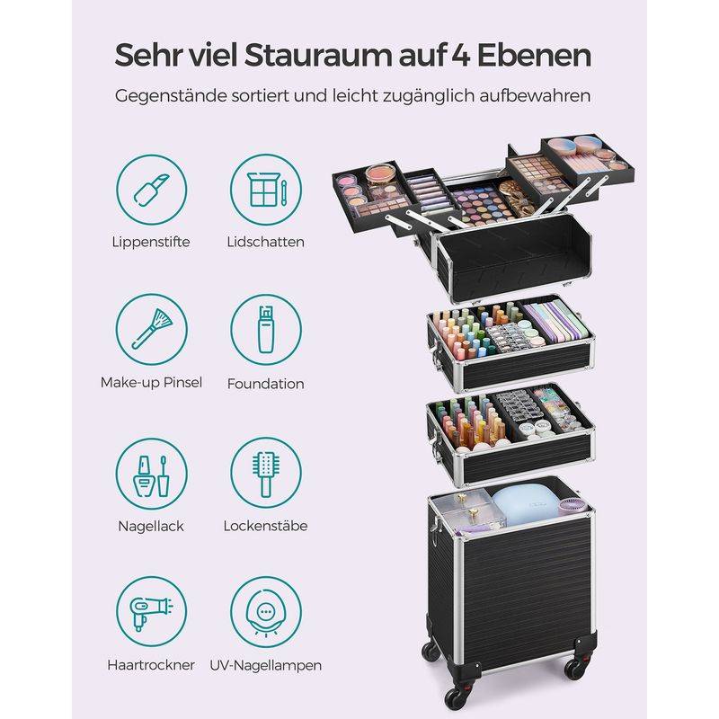 Songmics SONGMICS 4-in-1 Schminkkoffer abschließbar Sonderangebote