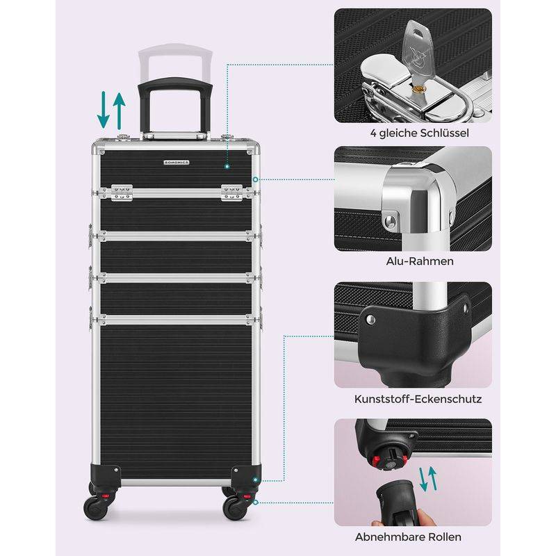 Songmics SONGMICS 4-in-1 Schminkkoffer abschließbar Sonderangebote