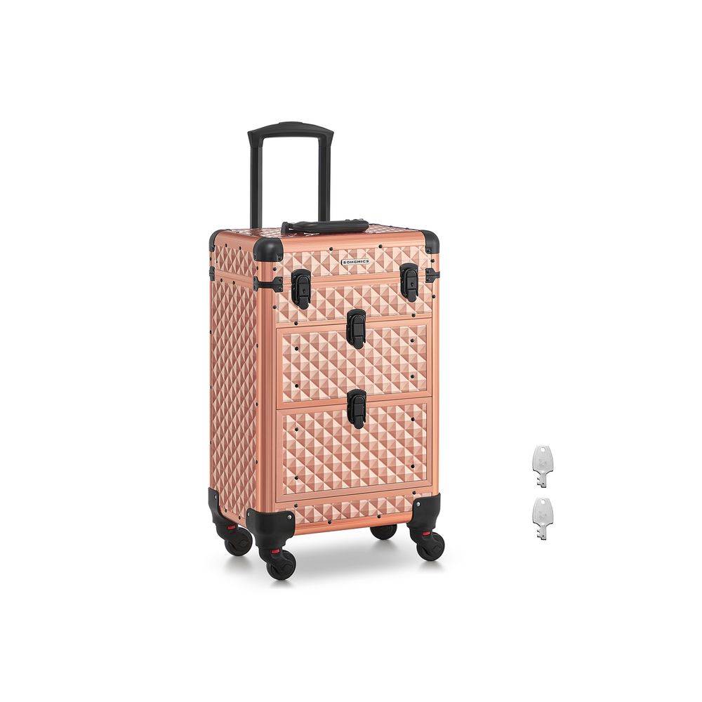 Songmics SONGMICS Kosmetikkoffer Trolley Friseurkoffer champagnergold Riesige Ersparnisse