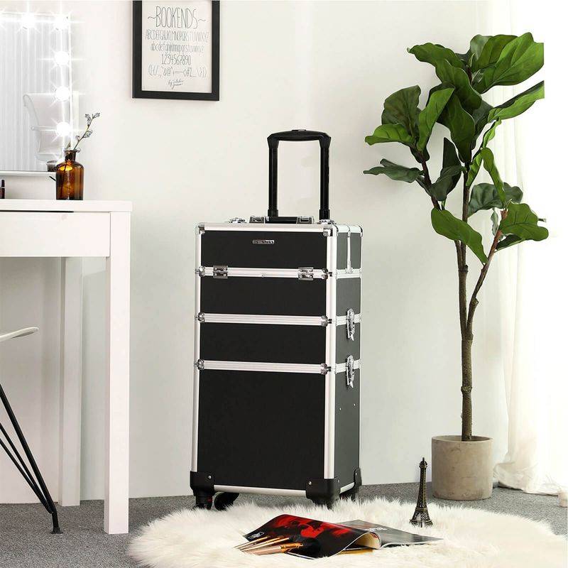 Songmics SONGMICS 3-in-1 Schminkkoffer mit Universal-Rollen Super Sparpreis