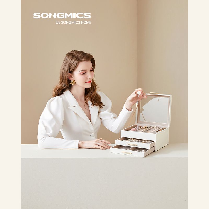 Songmics SONGMICS Schmuckbox mit Glasdeckel Bis zu 65% Rabatt