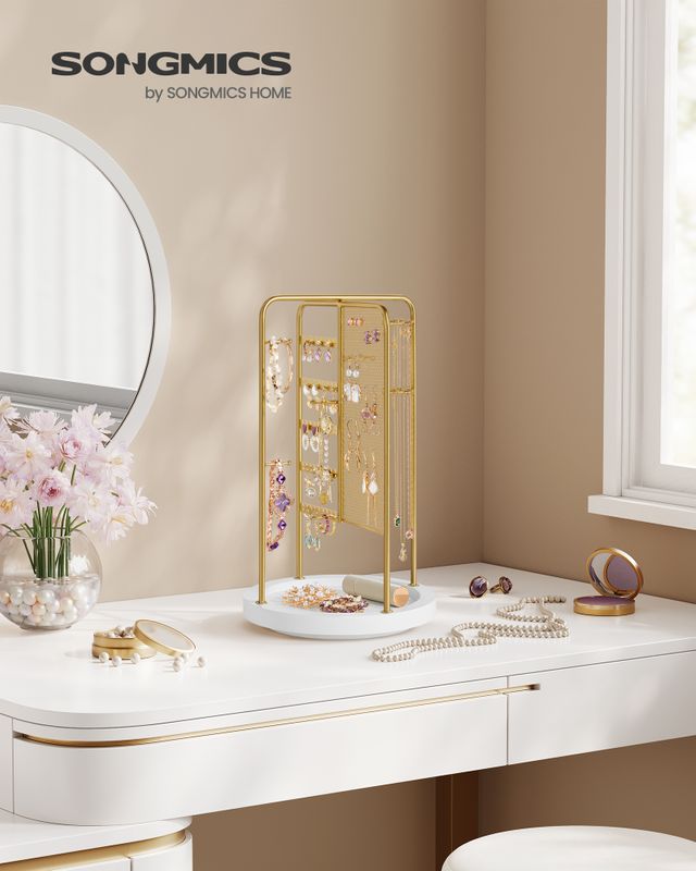 Songmics SONGMICS Schmuckhalter mit Metallrahmen Geschenkidee goldfarben 50% Rabatt mit kostenlosem Versand