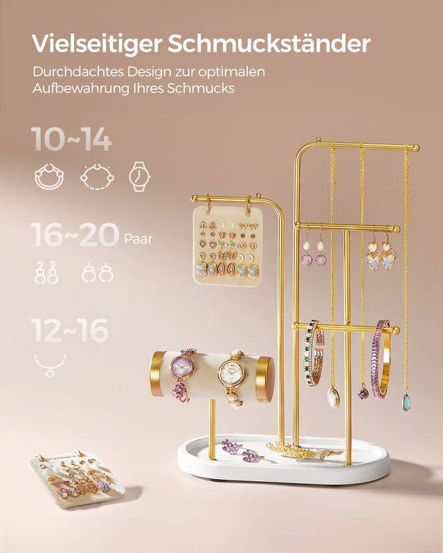 Songmics SONGMICS Schmuckständer mit 4 Hängestangen aus Metall Clearance-Verkauf