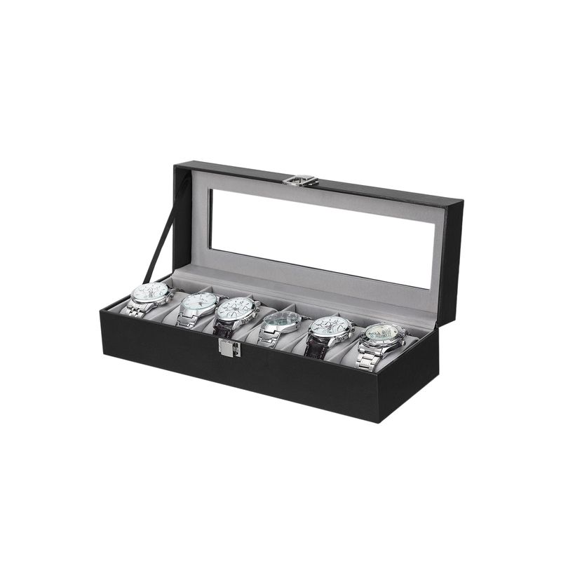 Songmics SONGMICS Uhrenbox mit Glasdeckel und Schloss Fabrikladen