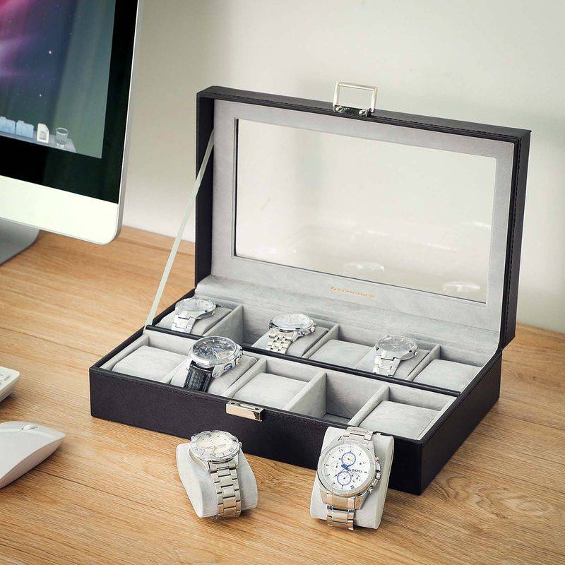 Songmics SONGMICS Elegante Uhrenbox für 11 Uhren Begrenzt auf 3 Tage