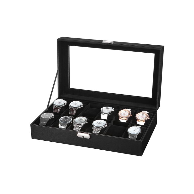 Songmics SONGMICS Uhrenbox mit 12 Fächern Speichern exportieren