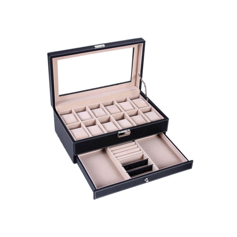 Songmics SONGMICS Uhrenbox mit 2 Etagen zollfrei