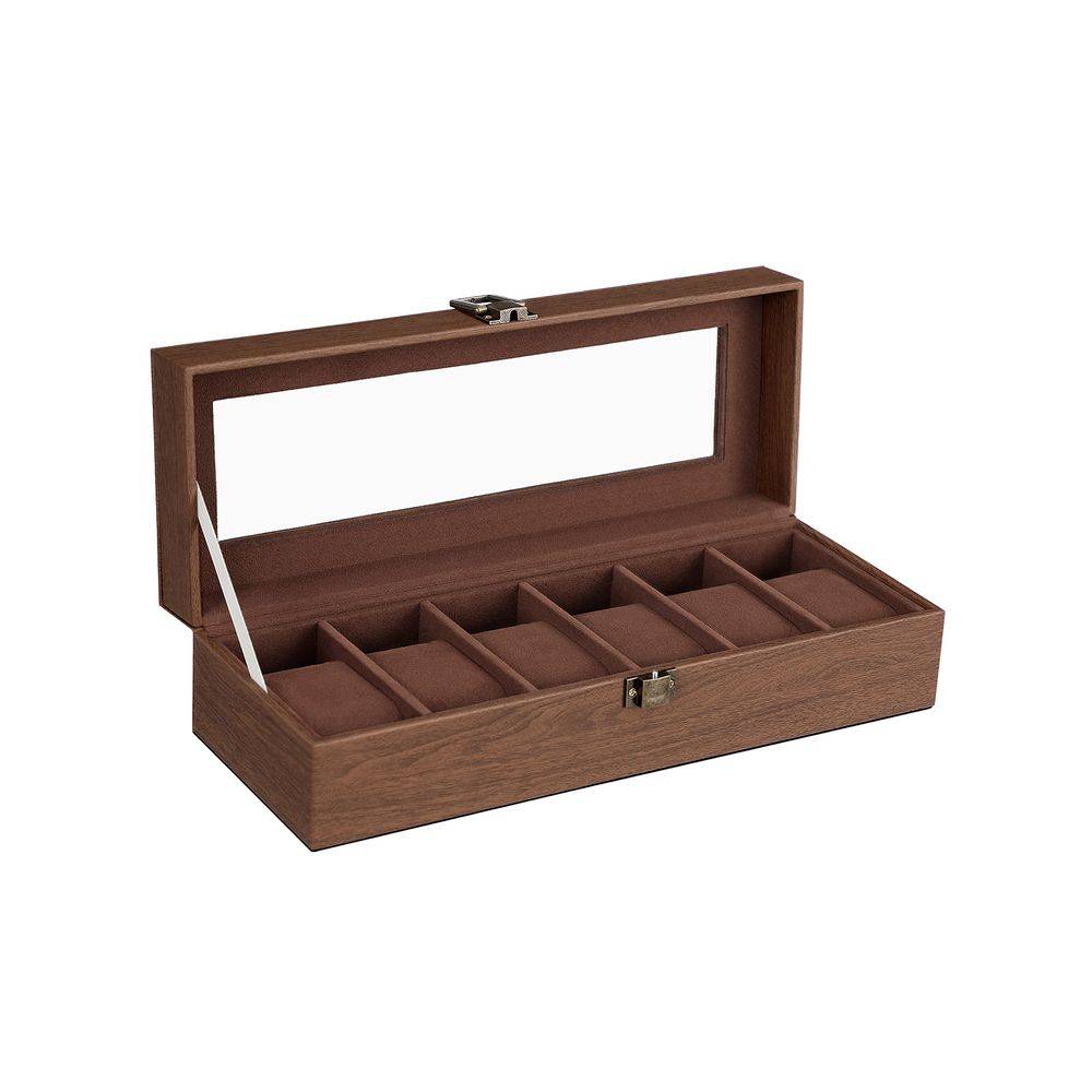 Songmics SONGMICS Uhrenbox mit Glasdeckel und Metallverschluss Rabatte dieses Monats