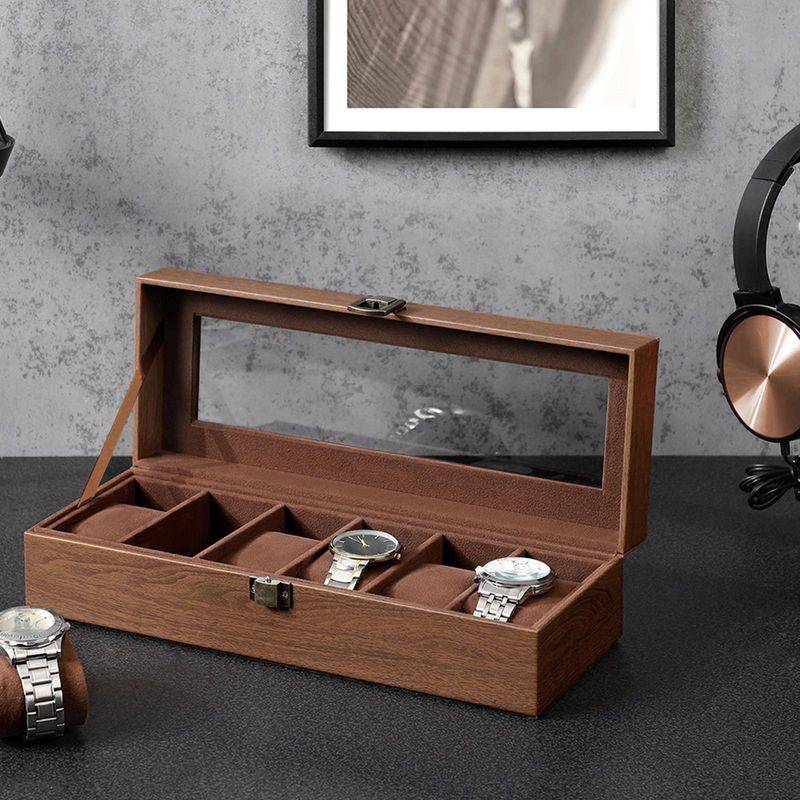 Songmics SONGMICS Uhrenbox mit Glasdeckel und Metallverschluss Rabatte dieses Monats