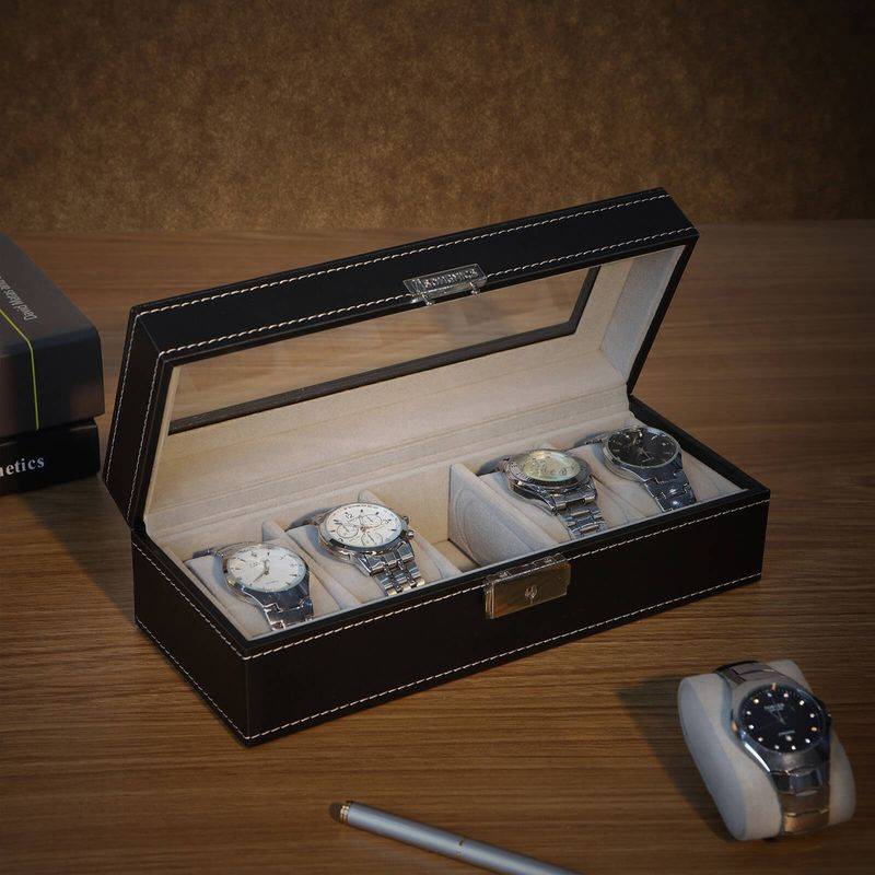 Songmics SONGMICS Rechteckige Uhrenbox für 5 Uhren Online