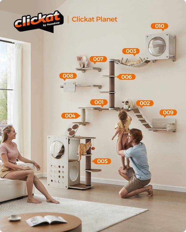Songmics Clickat Planet - Katzenmöbel Kletterwand 10er Set Begrenztes Angebot
