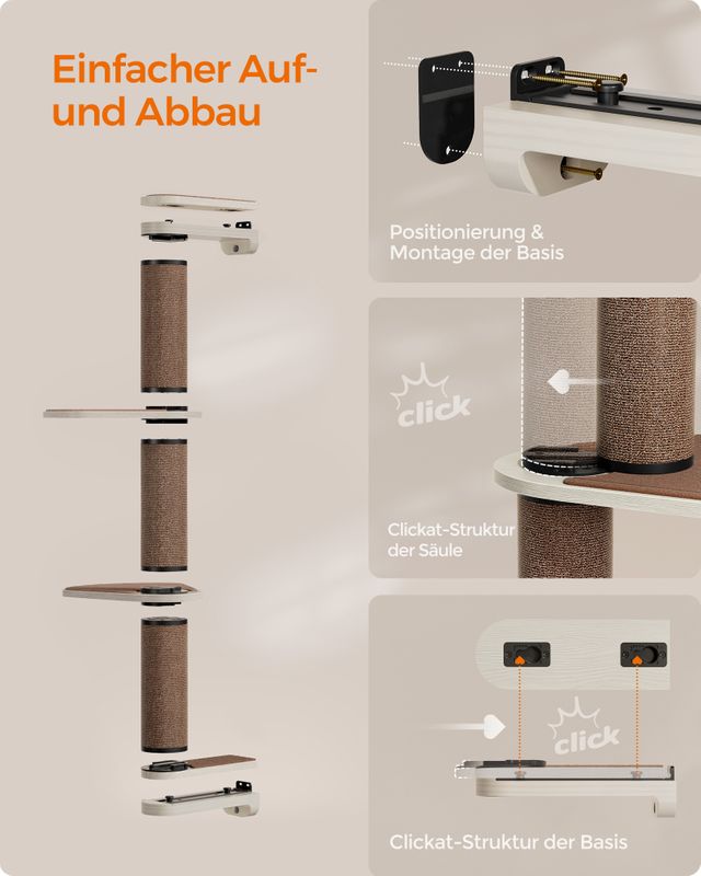 Songmics Clickat Planet - Katzenmöbel Kletterwand 10er Set Begrenztes Angebot