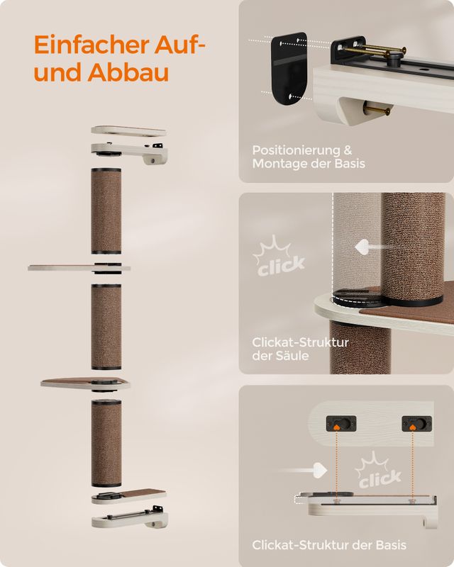 Songmics Clickat Oasis - Katzenmöbel Kletterwand 5er Set Exklusivangebot